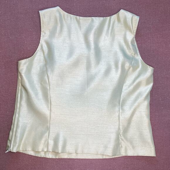 Prophecy by Sag Harbor Y2K Lime Green shiny cropped tank size 8 Petite - Picture 10 of 10